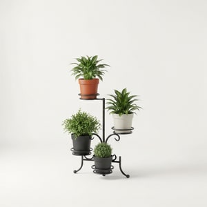 三层金属花盆架
